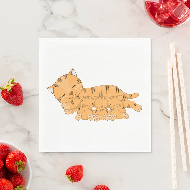 Serviette En Papier Chat Et Chatons (Créateur téléchargé)