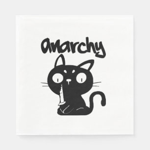 Serviette En Papier Chat Funny Anarchie Halloween Animaux Pour Femmes