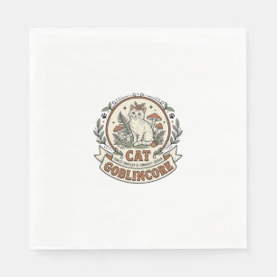 Serviette En Papier Chat Goblincore Chat Goblincore Vintage Vector Art