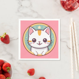 Serviette En Papier Chat japonais mignon Kawaii Kitten