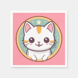 Serviette En Papier Chat japonais mignon Kawaii Kitten