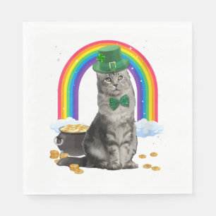 Serviette En Papier Chat Jour de la Saint Patrick Leprechaun Costume S