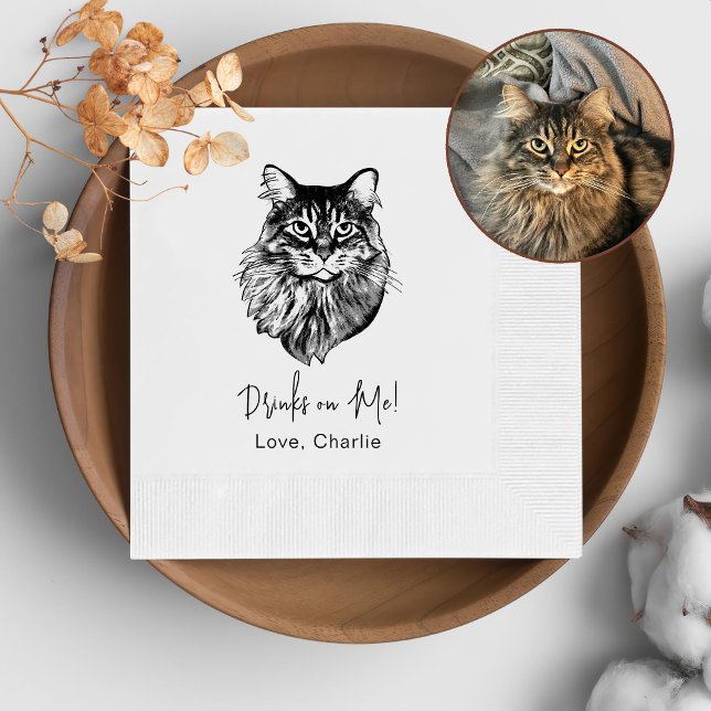 Serviette En Papier Chat Maine Coon Boisson Personnalisée Sur Moi (Créateur téléchargé)