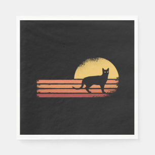 Serviette En Papier Chat noir