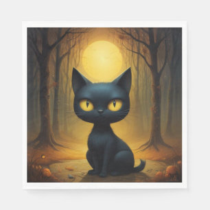 Serviette En Papier chat noir