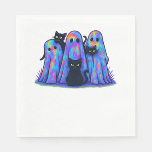 Serviette En Papier Chat noir amusant et Halloween Fantôme Essentiel T