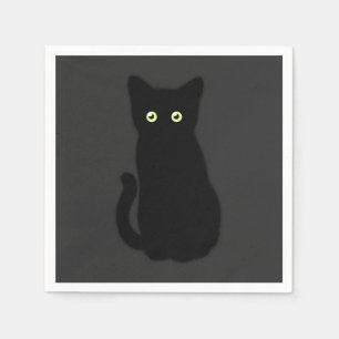 Serviette En Papier Chat noir, chaton mignon, plaisir spottaculaire