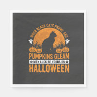 Chat noir d'Halloween Citrouille Lune Design_1
