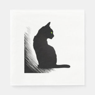Serviette En Papier Chat noir - Meow
