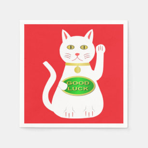 Serviette En Papier Chat Oriental Lucky Nouvel An chinois