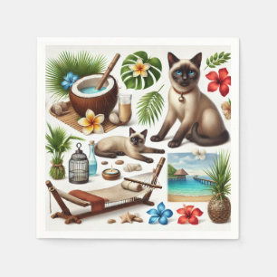 Serviette En Papier Chat spa Traitement à thème pour Amoureux de les c