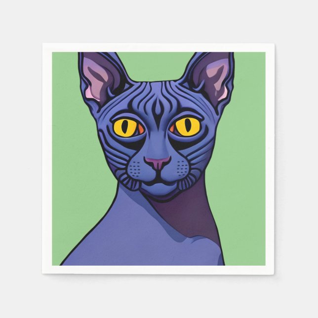 Serviette En Papier Chat Sphynx (Devant)