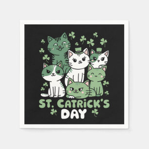 Serviette En Papier Chat St Patrick's Day Drôle Catrick's Day