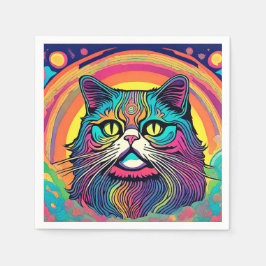 Serviette En Papier Chat zen moderne