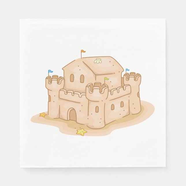 Serviette En Papier Château de Sand (Devant)