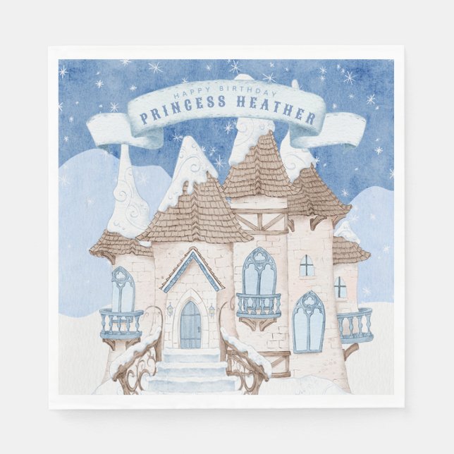 Serviette En Papier Château d'hiver neige (Devant)