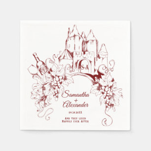Serviette En Papier Château Fairytale Heureux Jamais Après Le Mariage 