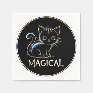 Serviette En Papier Chaton magique