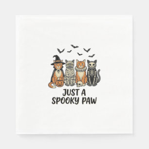 Serviette En Papier Chatons de Halloween Spooky Paw Design de T-shirt