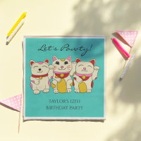 Chats de bonne chance Maneki Neko japonais Anniver