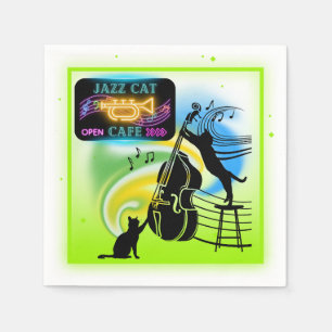 Serviette En Papier Chats de jazz Papier à double basse