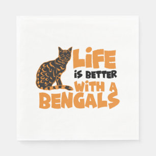 Serviette En Papier Chats du Bengale