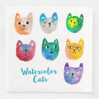 Chats et amis à l'aquarelle
