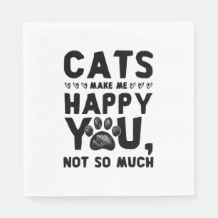 Serviette En Papier chats heureux