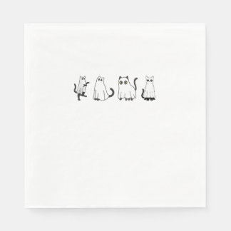 Serviette En Papier Chats noirs mignons en costume fantôme Femmes et h