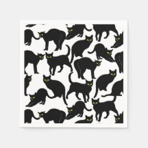 Chats Noirs sur Fond Blanc