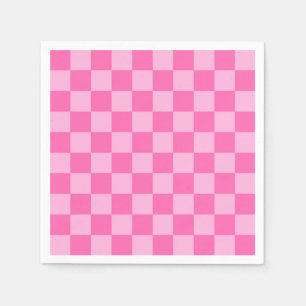 Serviette En Papier Chaud Pink Checkerboard
