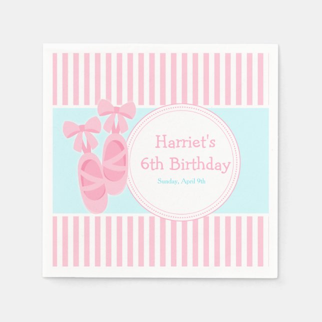 Serviette En Papier Chaussons de ballet Ballerina fête d'anniversaire (Devant)