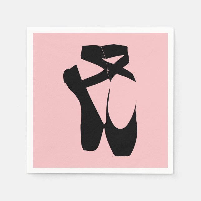 Serviette En Papier Chaussure à pointe de ballon noir (Devant)