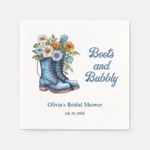 Serviette En Papier Chaussures bleues et bain de champagne pour une fê