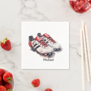 Serviette En Papier Chaussures de coach de footballeur nom/ initiales 