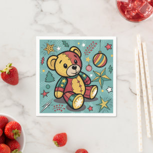 Serviette En Papier Chaussures de Noël Ours en peluche