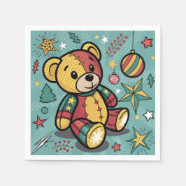 Serviette En Papier Chaussures de Noël Ours en peluche