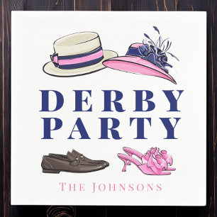 Serviette En Papier Chaussures Derby Chapeaux de fête Mode Prépa Navy
