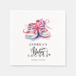 Serviette En Papier Chaussures pour bébés | Baby shower rose fille