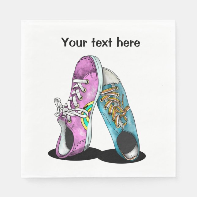 Serviette En Papier Chaussures Retro (Devant)