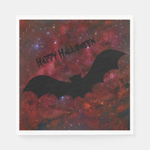 Serviette En Papier Chauve-souris sanglante ciel rouge Halloween servi