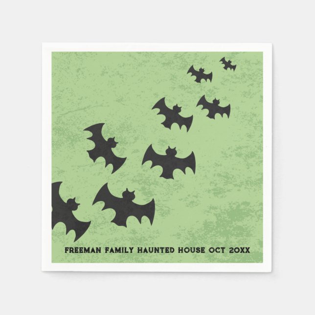Serviette En Papier Chauves-souris éffrayantes Halloween Party Napkins (Devant)
