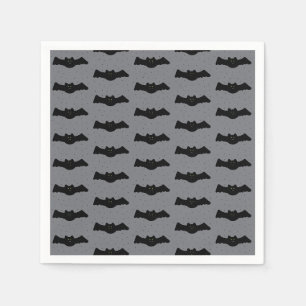 Serviette En Papier Chauves-souris grises et noires d'Halloween