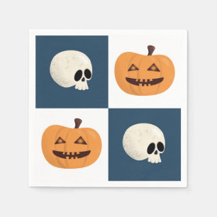 Serviette En Papier Checks de Skulls et Pumkins