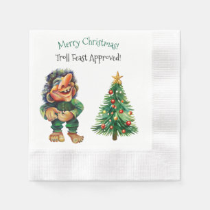 Serviette En Papier Cheeky Christmas Troll et Tree Delight