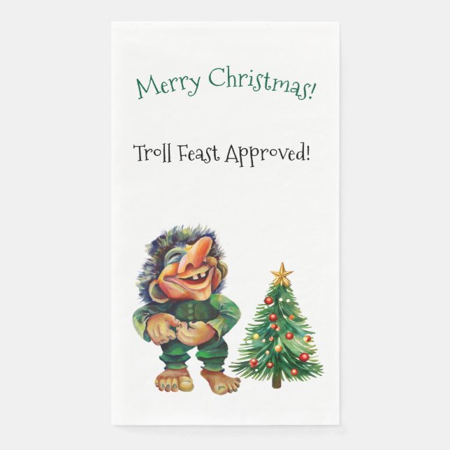 Serviette En Papier Cheeky Christmas Troll et Tree Delight (Devant)