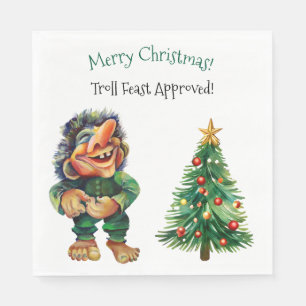 Serviette En Papier Cheeky Christmas Troll et Tree Delight