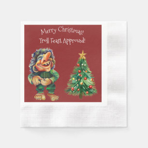 Serviette En Papier Cheeky Christmas Troll et Tree Delight