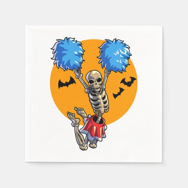 Serviette En Papier Cheerled Skeleton Halloween Cheer Maman Filles Wo (Devant)