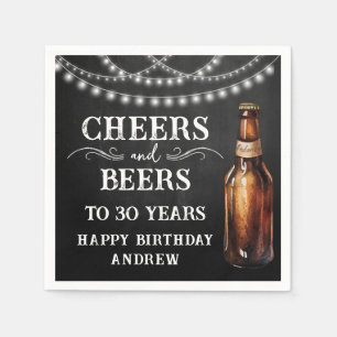 Serviette En Papier Cheers and Beers 30th Birthday Paper Napkin